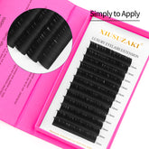 XIUSUZAKI Mix Soft Two Split-tips Dark Black Eyelash Extension Cashmere Eyelashes Lash Extension Supplies Ellipse Flat lashes